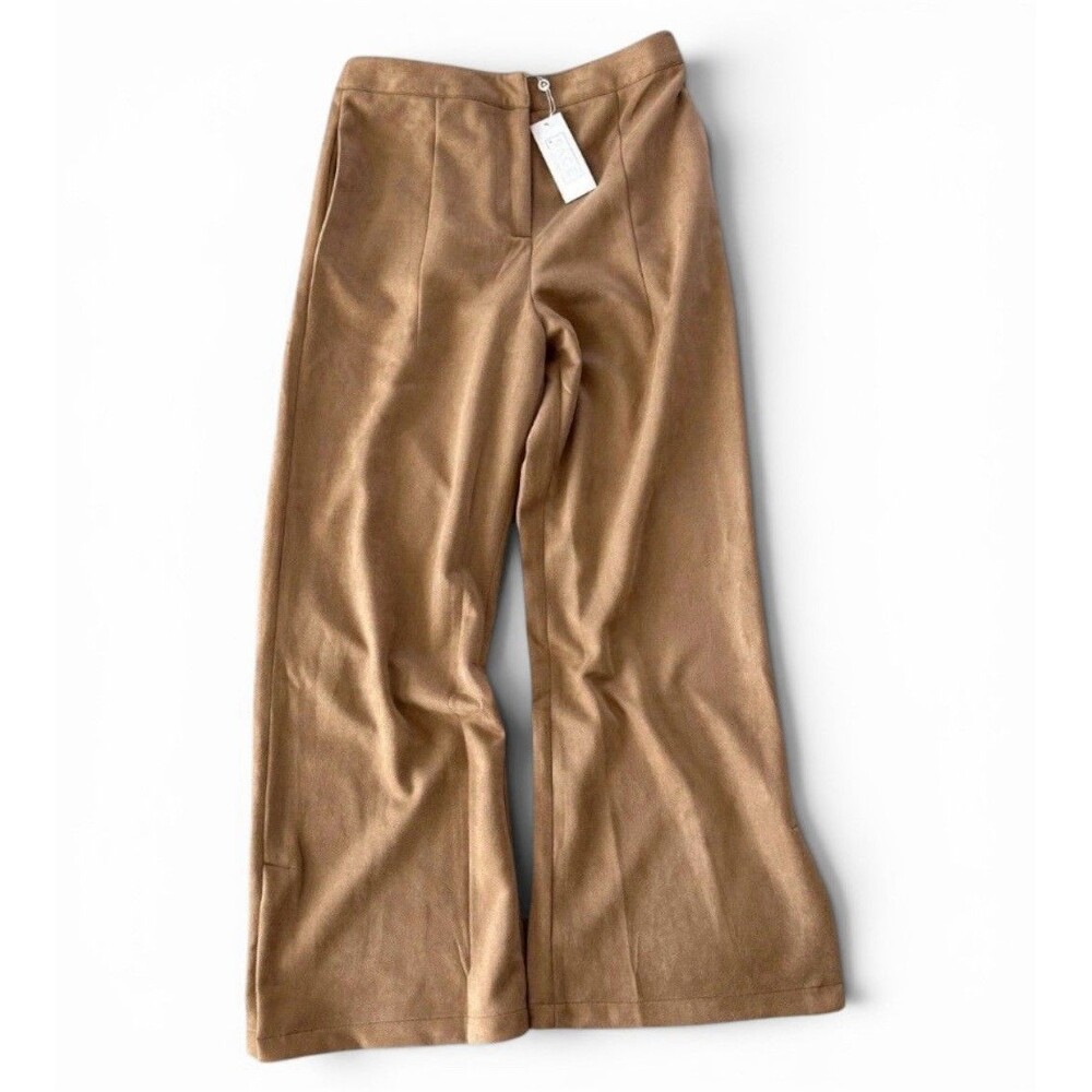 sage the label faux suede wide leg pants women's l anthropologie boho western